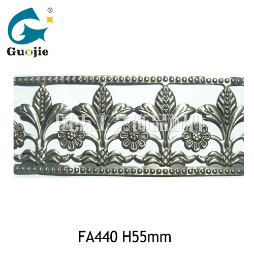 wholesale bo bai wrought iron metal lace crafts decoration strip hollow one-piece shape iron sheet flower belt