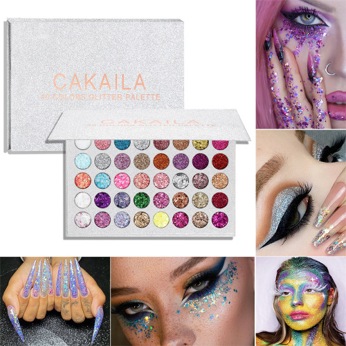 foreign trade cross-border e-commerce exclusive： cakaila/kakaila 40 colors glitter powder shiny eyeshadow plate for foreign trade exclusive