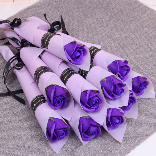 Wholesale Rose Carnation Single Bright Model Soap Flower Festival Opening Activity Street Sweeping Promotion Valentine‘s Day Gift