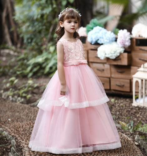 children‘s dress puffy princess dress long dress children‘s clothing 3-12-year-old children‘s children‘s 61 performance clothing mesh dress in stock