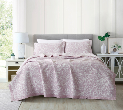 European Home Textile Spring Autumn Summer Bedding Thin Quilt Set Yarn-Dyed Jacquard Three-Piece Set Bedspread