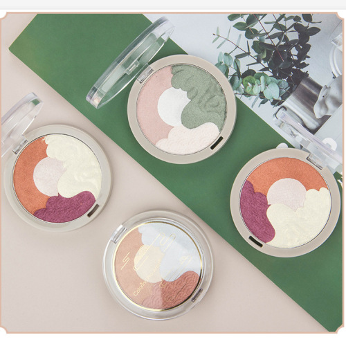 Cross-Border Beauty Plate Relief Eye Shadow Plate Hot High-Gloss Pearl Carved Eye Shadow Domestic Goods Pumpkin Color Makeup Wholesale