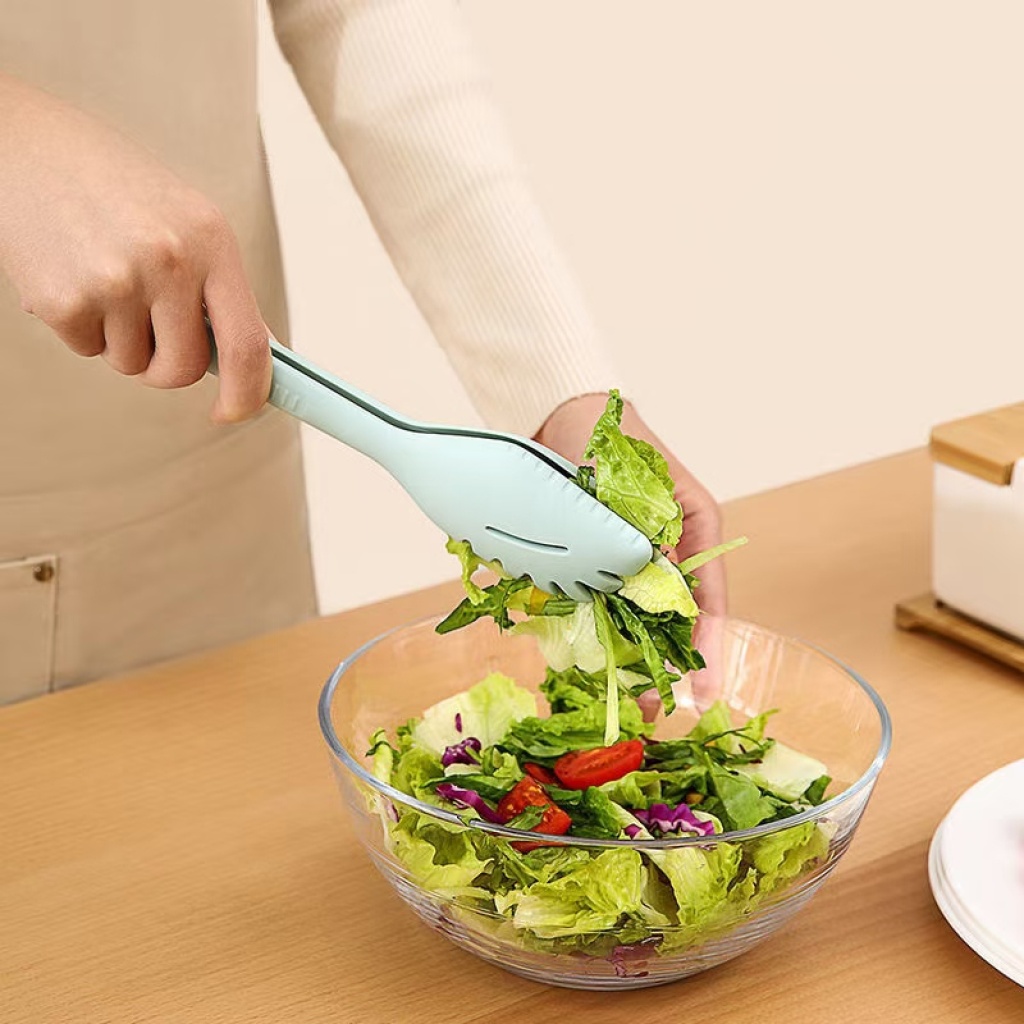 Multi-functional silicone food tongs, kitchen heat-resistant bread, steak, pasta tongs, noodles, salad, cake spatula pic 6