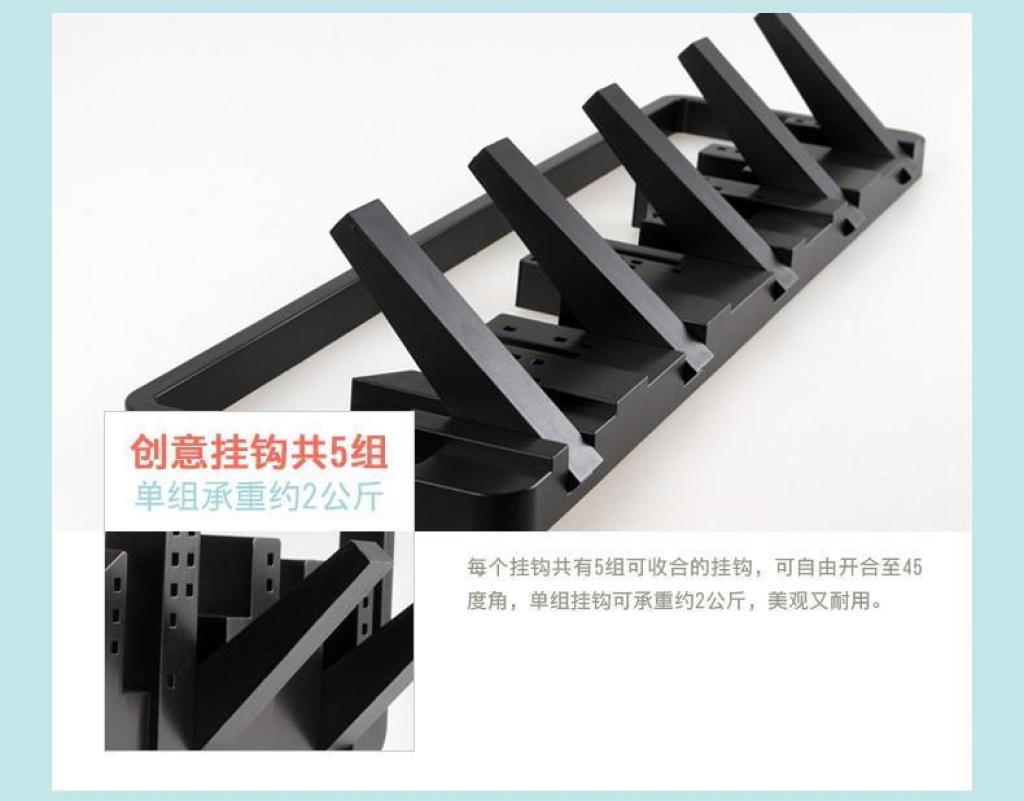家居新款钢琴式地平线衣帽挂钩墙壁挂衣钩门后挂衣架收纳排钩详情4