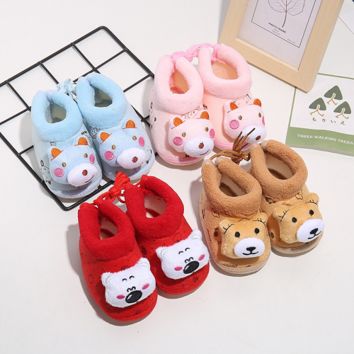 New Baby Shoes Winter Cartoon Cotton Shoes Fleece-Lined Male and Female Baby Warm Toddler Shoes Manufacturer