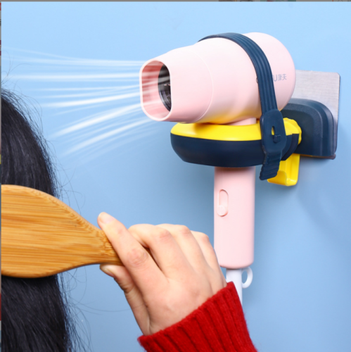 Wall-Mounted Waterproof Bathroom Hair Dryer Rack Wall-Mounted Storage Rack Rotatable Electric hair Dryer Rack