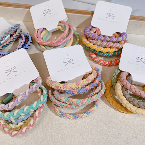 Macaron 5-Piece Headband Set Korean New Simple Candy Color Hair Band Fashion Rubber Band Hair Band for Girls