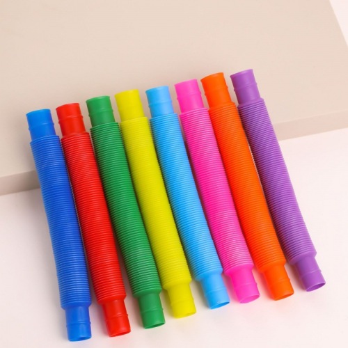 cross-border foreign trade pop tube fun color stretch s tube children‘s decompression toy stretch plastic tube