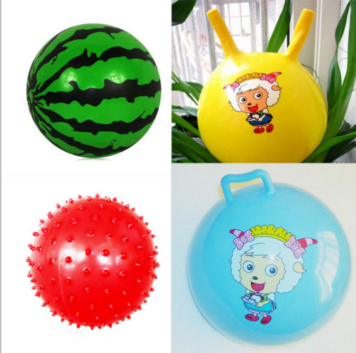 Hot Sale Children‘s Toy Watermelon Ball Cartoon Pattern PVC Inflatable Ball Handle Ball Small Ball Manufacturer Wholesale