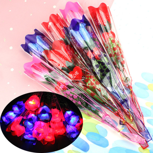 520 Valentine‘s Day Gift Luminous Toys Artificial Rose School Night Market Stall Hot Sale Girls‘ Gifts