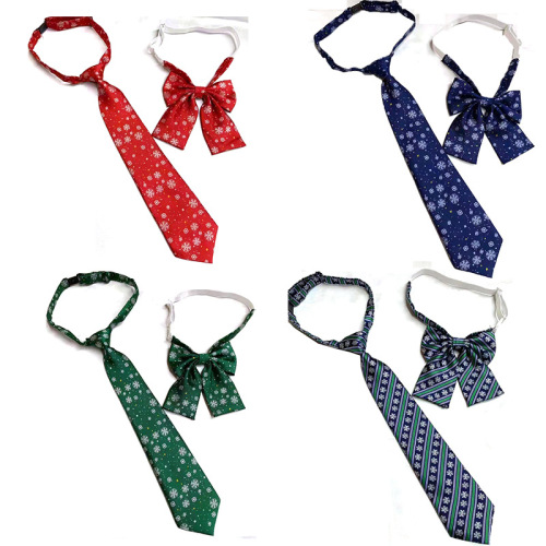 tie Collar Flower Bow Tie Set School Uniform Professional Business Workwear Tie Christmas Style