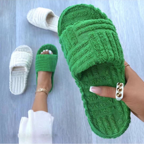 aliexpress european and american foreign trade large size plush slippers 2022 autumn and winter new style thick bottom women embossed cotton slippers women