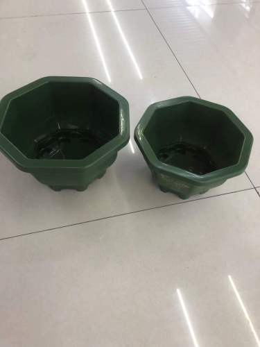 Wholesale Plastic New Flower Pot Porcelain Pot 3831-3832 Green Flower Pot