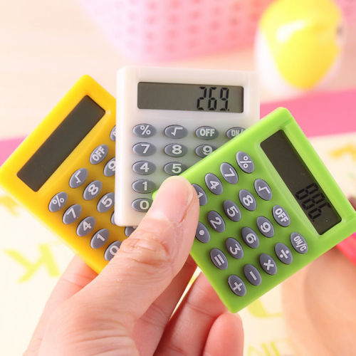 Cross-Border Cartoon Mini Calculator Small Square Pocket Button Battery Calculator Candy Color Computer