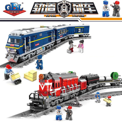 kaizhi 98219-20 electric track train dongfeng diesel diesel locomotive children assembled building blocks train toys