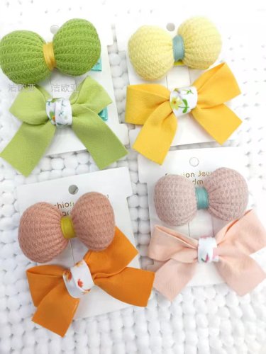 Korean Children‘s All-Inclusive Cloth New Baby Broken Hairpin Sweet Cute Fabric Flower Cartoon Hairpin