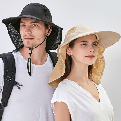 [hat hidden] summer hat outdoor casual fisherman hat logo custom men‘s and women‘s shawl sun protection sun hat