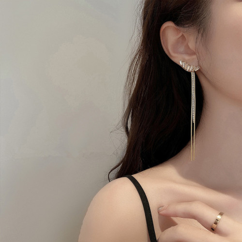 Super Flash Zircon Tassel Earrings Long Vintage Earrings for Women 2020 New Trendy Korean Graceful Online Influencer ear Jewelry