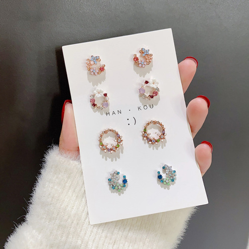 elegant flower earrings female online influencer temperament fresh daisy earrings korean personality s925 silver needle ear jewelry