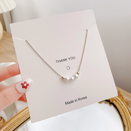 pearl titanium steel necklace female personality simple internet celebrity light luxury niche design pendant clavicle chain trendy