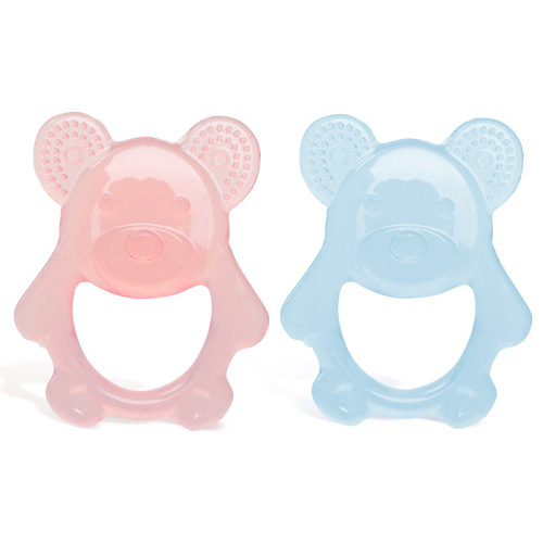 food grade liquid silicone baby silicone teether cartoon bear early education toys for children grinding dust box