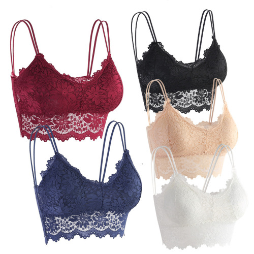 european and american large size lace tube top with chest pad base beauty back wrapped chest vest sunflower strap sexy underwear women