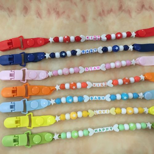 baby pacifier chain anti-drop chain teether toy anti-lost chain baby name birthday customization