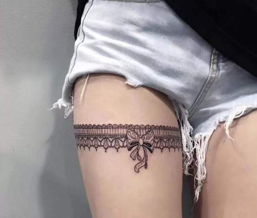sexy black lace leg arm girly lace leg ring sexy fantasy fairy thigh tattoo stickers