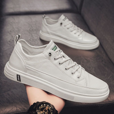 Shoes Men's 2022 Spring New Trendy All-Match White Shoes Men's Korean Style Breathable Leather Casual Sneakers Wholesale