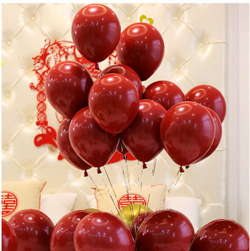 Birthday Decoration Pomegranate Red Balloon round Latex Wholesale Wedding Room Layout Balloon Single Layer Pomegranate Red Balloon