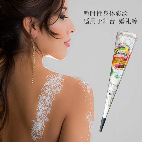 White Plant HN Hannah Cream Bridal Modeling Stage Makeup Temporary Body Painting Tattoo Foreign Trade Exclusive