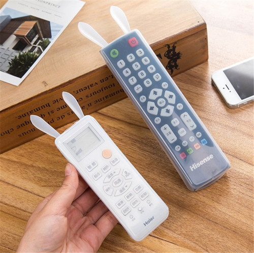new rabbit with luminous transparent silicone remote control protective cover air conditioner tv remote control cover dust cover