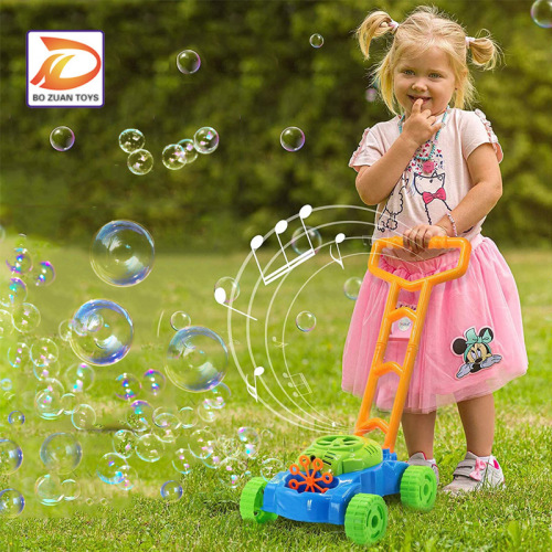 cross-border amazon bubble machine electric bubble blowing mower trolley parent-child outdoor children‘s tank toy
