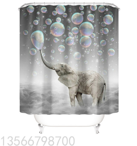 Bathroom Punch-Free Waterproof and Mildew-Proof Cloth Bathroom Wet and Dry Separation Partition Shower Curtain Set 