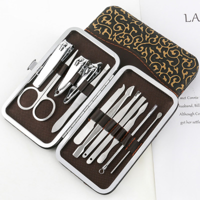 12-Piece Set Nail Scissor Set Household Portable Beauty Manicure Implement Printable Logo Gift Nail Clippers Set