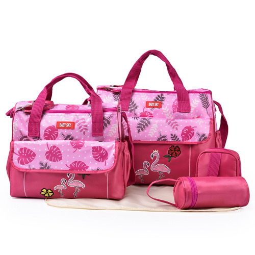 fashion new multi-functional large capacity mummy bag five-piece one-shoulder crossbody mother and child bag out diaper bag