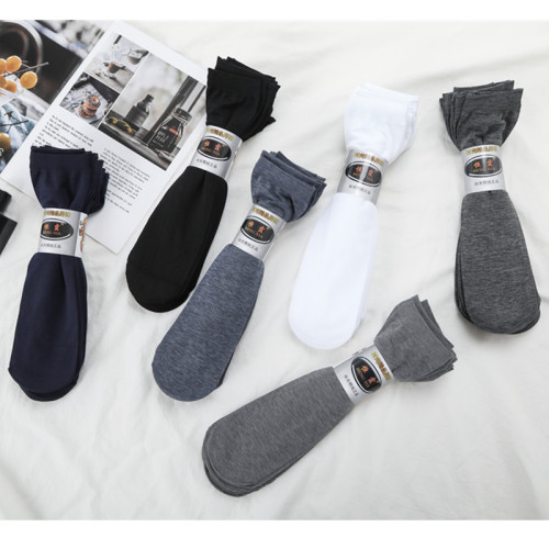 Summer Men‘s Business Socks Solid Color Mercerized Cotton Mid-Calf Socks Sweat-Absorbent Thin Cotton men‘s Socks Stockings Wholesale