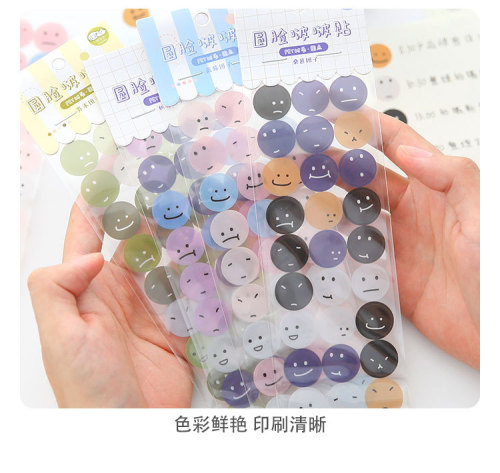 round face chopstis creative cute expression waterproof stiers decorative small pattern hand account stiers journal stiers