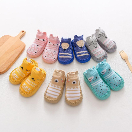 Pd002 Cartoon Baby Leather Sole Shoes Socks Baby Toddler Shoes Socks Fox Non-Slip Soft Bottom Floor Socks Wholesale 