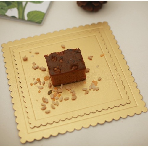Cake Box Hard Paper Pad Square Gold Thickened Bottom Tray Baking Pastry Paper Tray Transfer cake Plate Cake Pad 