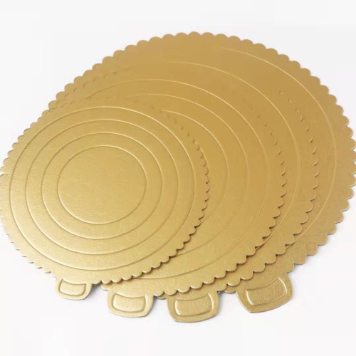 Disposable round Lace Mousse with Handle baking Cake Tray Thickened Golden Cake Mat 