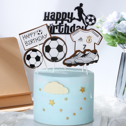 internet celebrity sports football cake decoration basketball sports shoes theme decoration card insertion plug-in team