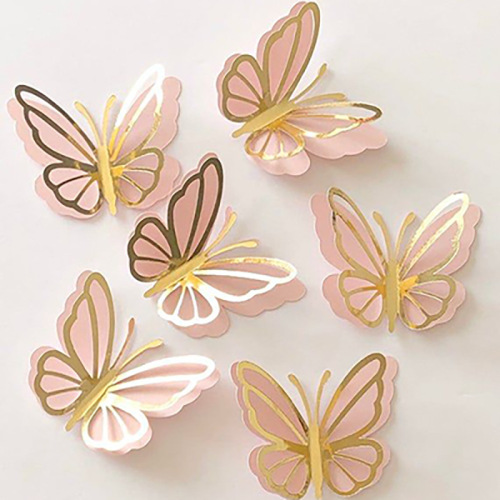 INS Butterfly Cake Decoration Pearl Butterfly Cake Inserting Card Fairy Birthday Cake Plug-in Dessert Table Card