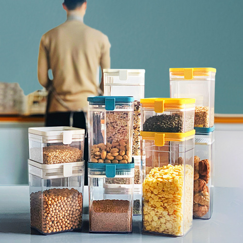 Grains Transparent Food Sealed Jar Kitchen Dry Goods Storage Jar Crisper Screen Compartment Food Preservation Jar