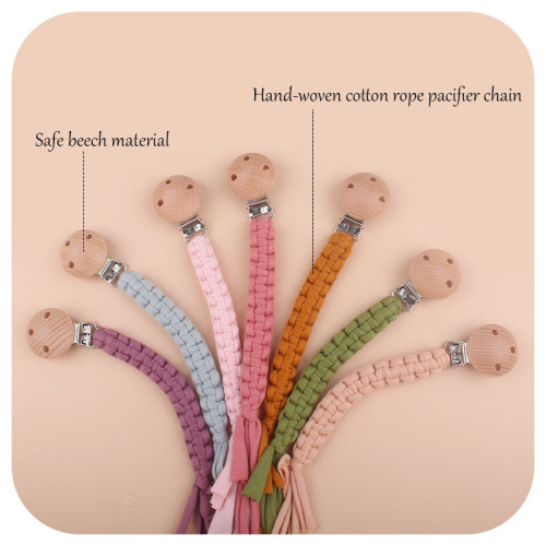 baby supplies beech nipple clip diy baby creative handmade cotton cloth woven nipple rope anti-drop chain