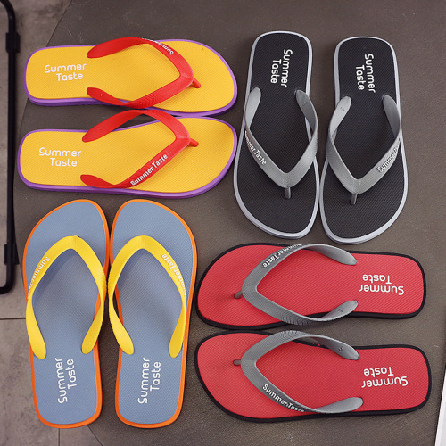 wholesale spot new summer men‘s outdoor flip flops personality trendy korean flip-flops non-slip color matching beach sandals