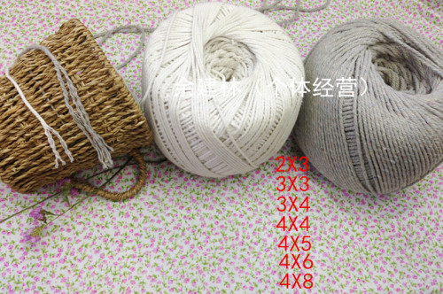factory direct-sale bleached gray three-strand embedded rope cotton cored cotton rope clothing edging diy accessories