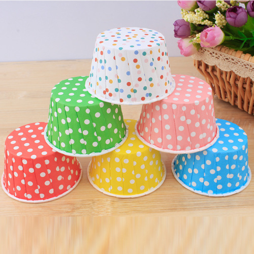 4435 Medium Curling Folding Cake Paper Cups Baking Cup Curved Edge Coated Paper Cup High Temperature Cake Cup 50