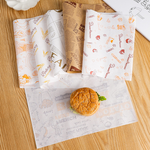 stock supply cake roll greaseproof paper coated pastry tray baking packaging plate paper hamburger paper 100 sheets/portion