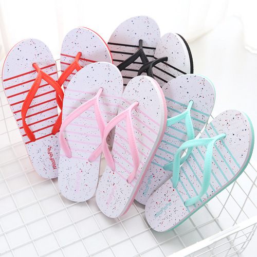 herringbone slippers for women outdoor wear 2022 new summer korean style semi-flat non-slip beach flip-flops online celebrity sandals in stock